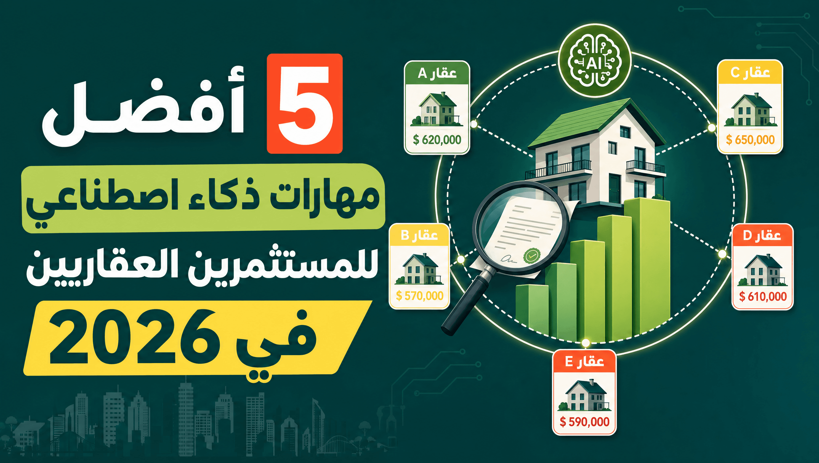 أفضل 5 مهارات ذكاء اصطناعي للمستثمرين العقاريين في 2026