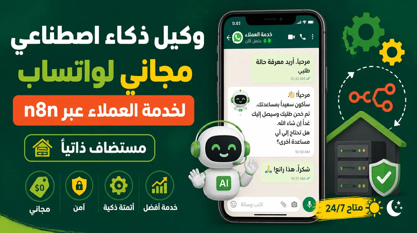 كيف تبني وكيل ذكاء اصطناعي لواتساب لخدمة العملاء (مجاني ومستضاف ذاتياً)