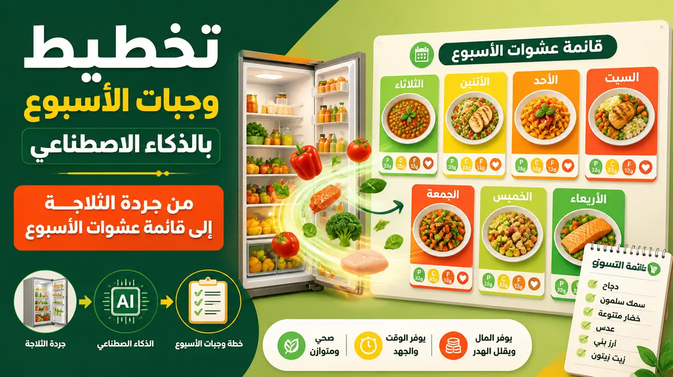 تخطيط وجبات الأسبوع بالذكاء الاصطناعي: من جردة ثلاجة واحدة إلى أسبوع من العشوات
