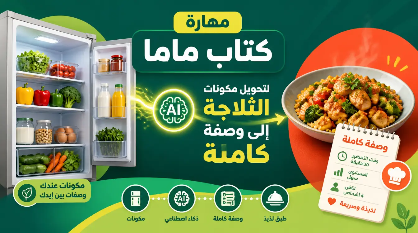 مهارة كتاب ماما: حوّل مكونات ثلاجتك إلى وصفة كاملة