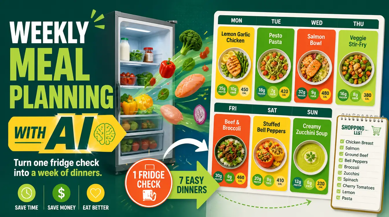 Weekly Meal Planning with AI: Turn One Fridge Check into a Week of Dinners