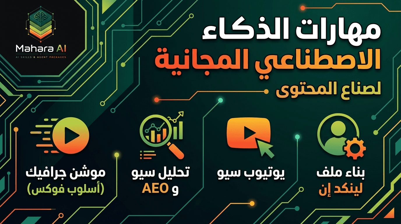 مهارات ذكاء اصطناعي لكل صانع محتوى (حزمة 2026)